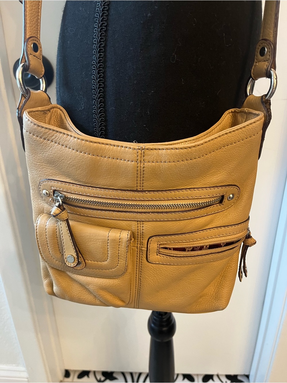 Tignanello Leather Crossbody Bag in Tan